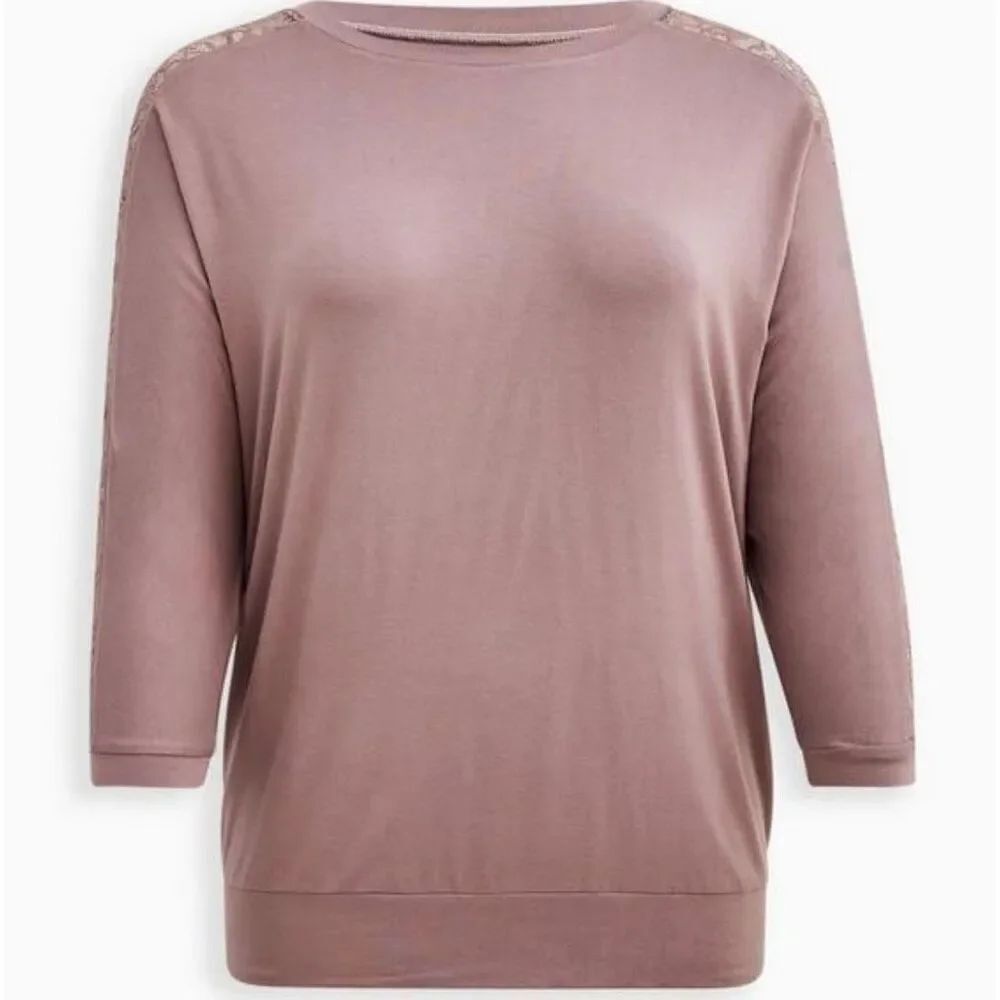 Torrid Super Soft Lace Inset Sleeve Dolman Top size 2X NEW